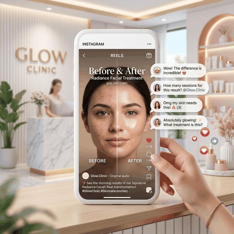 Instagram Reels and AI video marketing strategy for aesthetic clinics in Indore